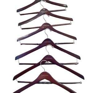 Set of 6 Nordstrom and Patrick James Brown Wood Pant Clothing Hangers